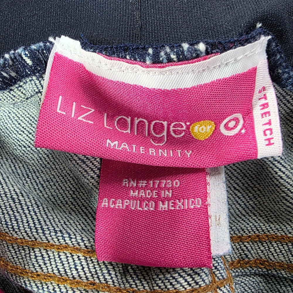 Liz Lange Target Maternity Jeans Blue Straight Leg Belly Panel Size 14 NWT - Picture 9 of 15